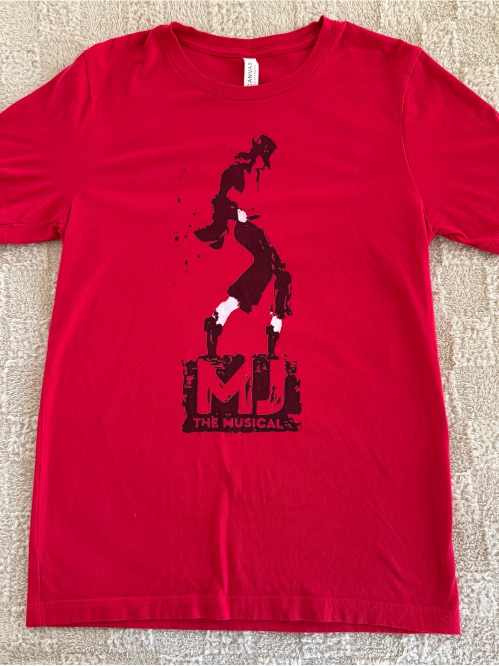Michael Jackson MJ The Musical Graphic T-Shirt Red Bella Canvas Size M